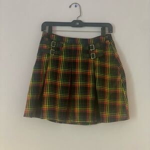 Hot Topic Flare Plaid Rainbow Skirt Size - Medium